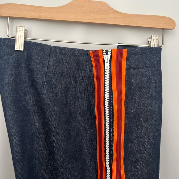 Calvin Klein 205w39nyc Blue Denim Pant Straight Leg Jeans Side Zippers Stripes 8 - Picture 6 of 12